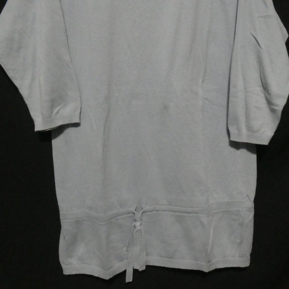 MEXX | large | 100% Cotton | 3/4 Sleeve Knit Scoop Neck Sweater | Light Grey - Picture 6 of 11